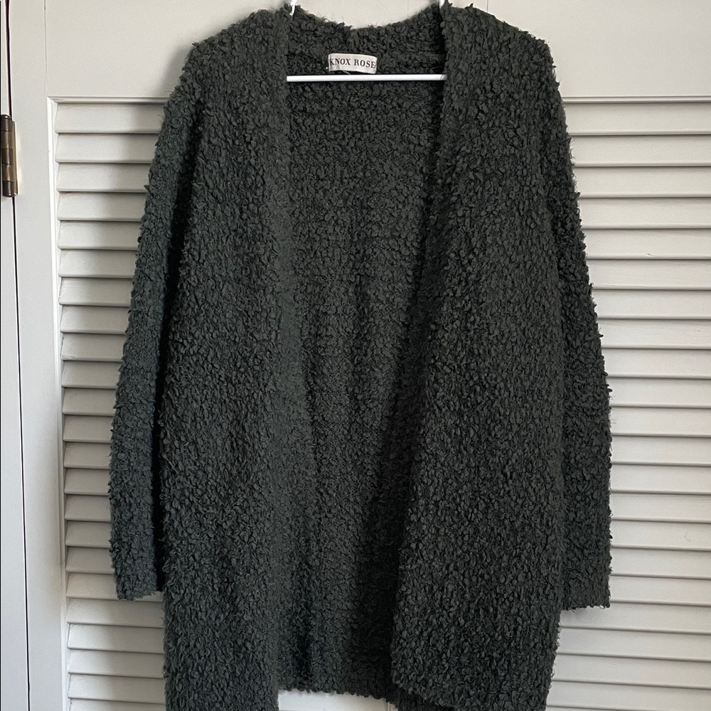 Knox Rose Women's Dark Sage Green Cardigan
